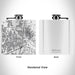 Rendered View of McKinney Texas Map Engraving on 6oz Stainless Steel Flask in White