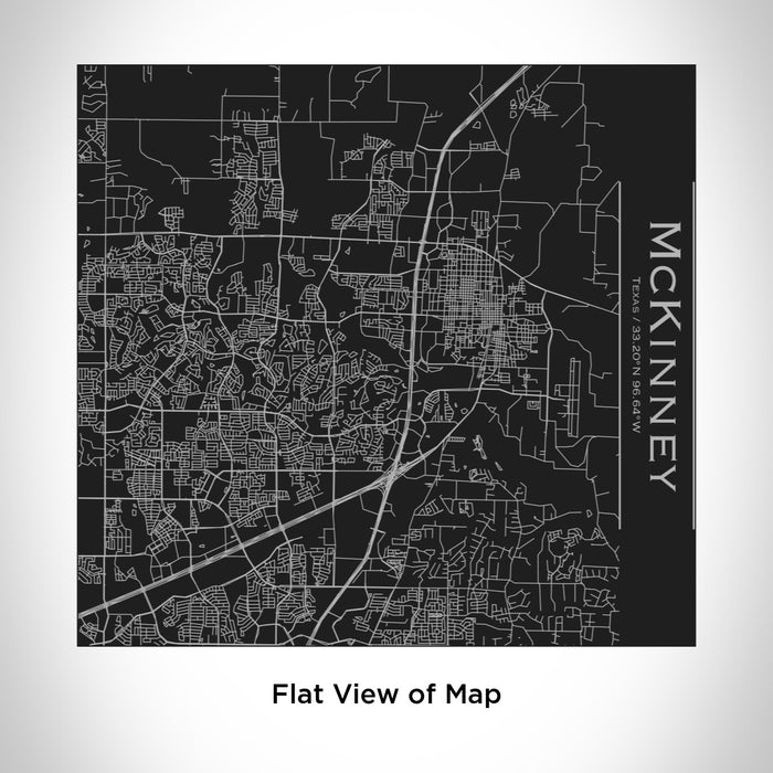 Rendered View of McKinney Texas Map Engraving on 17oz Stainless Steel Insulated Tumbler in Black