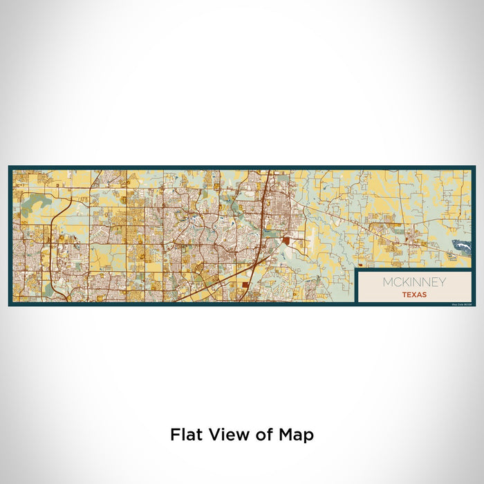 Flat View of Map Custom McKinney Texas Map Enamel Mug in Woodblock