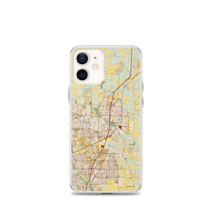 Custom McKinney Texas Map iPhone 12 mini Phone Case in Woodblock