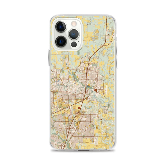 Custom McKinney Texas Map iPhone 12 Pro Max Phone Case in Woodblock