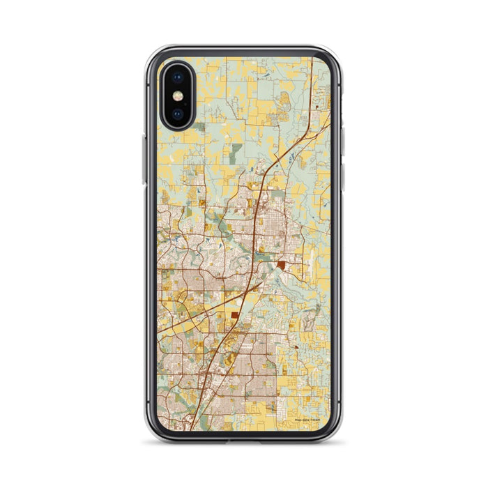 Custom McKinney Texas Map Phone Case in Woodblock
