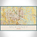 McKinney Texas Map Print Landscape Orientation in Woodblock Style With Shaded Background