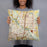 Person holding 18x18 Custom McKinney Texas Map Throw Pillow in Woodblock