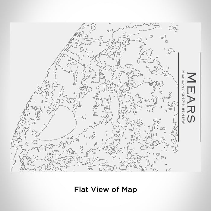 Rendered View of Mears Michigan Map Engraving on 20oz Stainless Steel Insulated Bottle with Bamboo Top in White