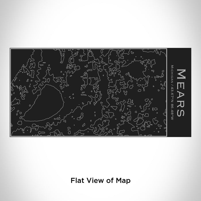 Rendered View of Mears Michigan Map Engraving on 17oz Stainless Steel Insulated Cola Bottle in Black