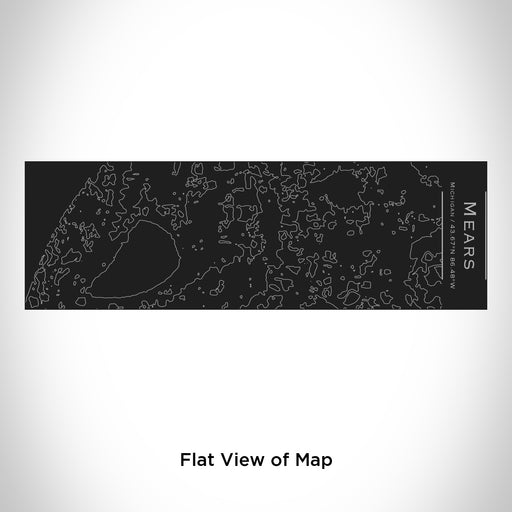 Rendered View of Mears Michigan Map Engraving on 10oz Stainless Steel Insulated Cup with Sliding Lid in Black