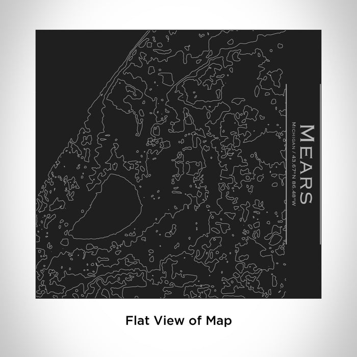 Rendered View of Mears Michigan Map Engraving on 17oz Stainless Steel Insulated Tumbler in Black