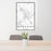 24x36 Medford Oregon Map Print Portrait Orientation in Classic Style Behind 2 Chairs Table and Potted Plant