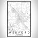 Medford Oregon Map Print Portrait Orientation in Classic Style With Shaded Background