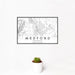 12x18 Medford Oregon Map Print Landscape Orientation in Classic Style With Small Cactus Plant in White Planter