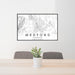 24x36 Medford Oregon Map Print Landscape Orientation in Classic Style Behind 2 Chairs Table and Potted Plant