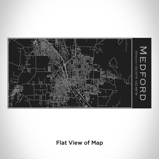 Rendered View of Medford Oregon Map Engraving on 17oz Stainless Steel Insulated Cola Bottle in Black