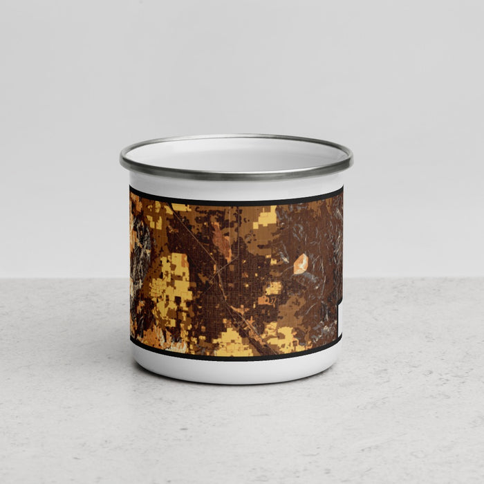 Front View Custom Medford Oregon Map Enamel Mug in Ember