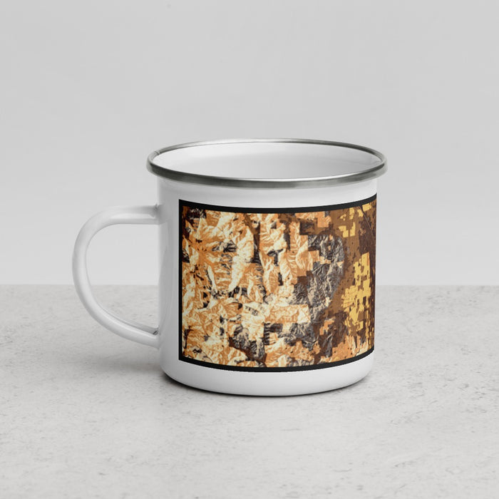 Left View Custom Medford Oregon Map Enamel Mug in Ember
