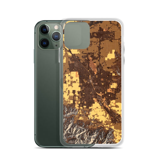 Custom Medford Oregon Map Phone Case in Ember on Table with Laptop and Plant