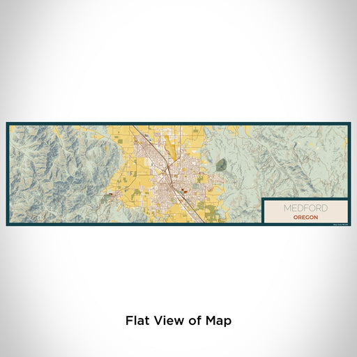 Flat View of Map Custom Medford Oregon Map Enamel Mug in Woodblock