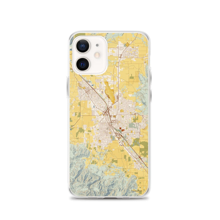 Custom Medford Oregon Map iPhone 12 Phone Case in Woodblock