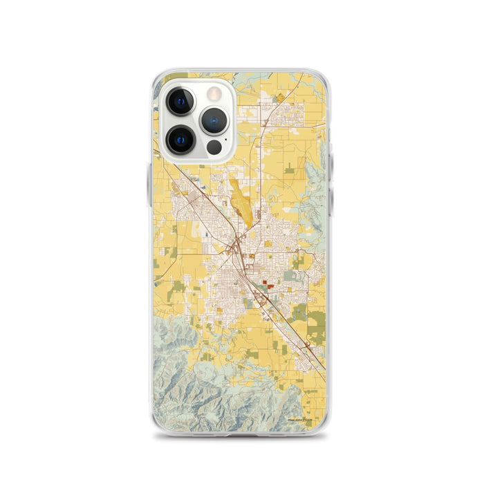 Custom Medford Oregon Map iPhone 12 Pro Phone Case in Woodblock