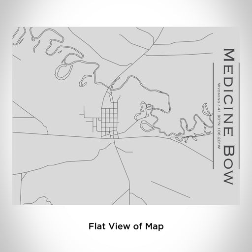 Rendered View of Medicine Bow Wyoming Map Engraving on 20oz Stainless Steel Insulated Bottle with Bamboo Top