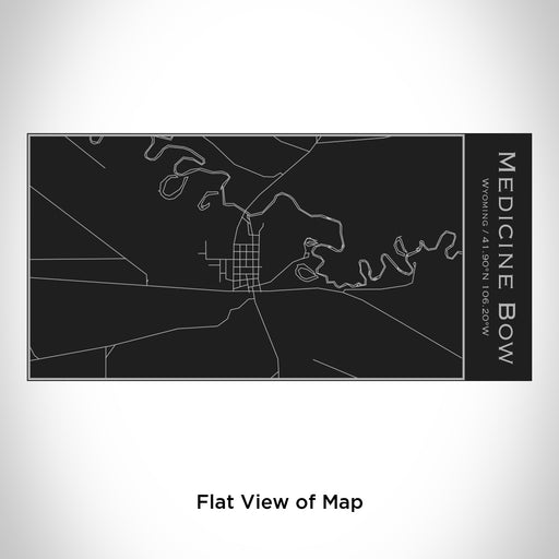 Rendered View of Medicine Bow Wyoming Map Engraving on 17oz Stainless Steel Insulated Cola Bottle in Black