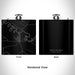 Rendered View of Medicine Bow Wyoming Map Engraving on 6oz Stainless Steel Flask in Black