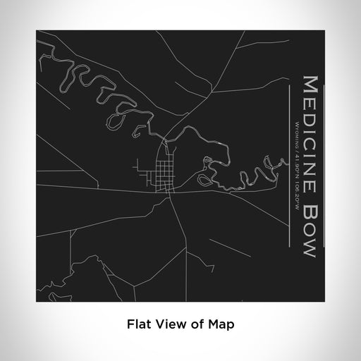 Rendered View of Medicine Bow Wyoming Map Engraving on 17oz Stainless Steel Insulated Tumbler in Black