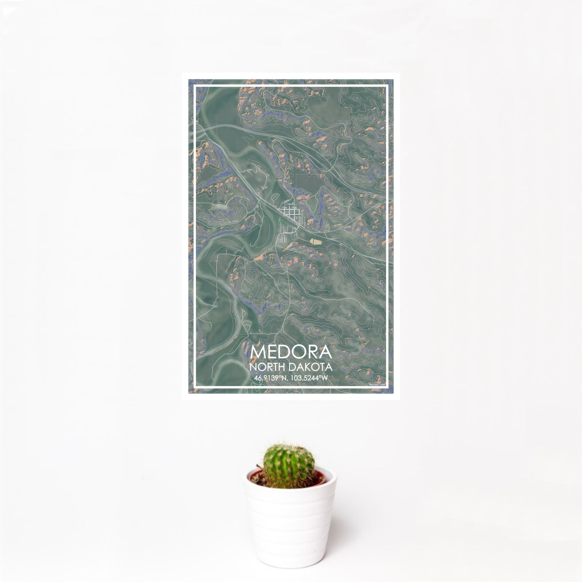 Medora - North Dakota Map Print in Afternoon — JACE Maps