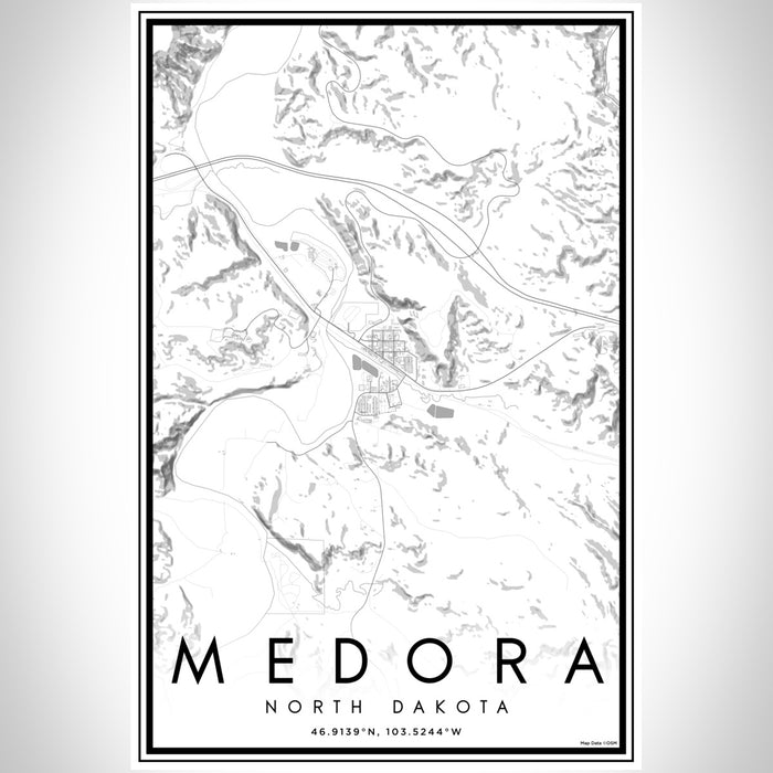Medora Map Medora - North Dakota Map Print in Classic — JACE Maps