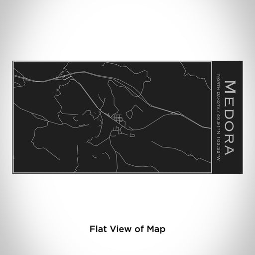 Rendered View of Medora North Dakota Map Engraving on 17oz Stainless Steel Insulated Cola Bottle in Black