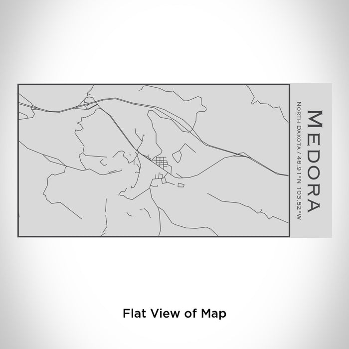 Rendered View of Medora North Dakota Map Engraving on 17oz Stainless Steel Insulated Cola Bottle