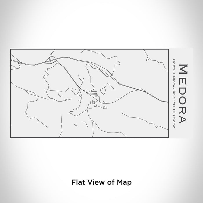Rendered View of Medora North Dakota Map Engraving on 17oz Stainless Steel Insulated Cola Bottle in White