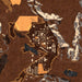 Medora North Dakota Map Print in Ember Style Zoomed In Close Up Showing Details