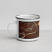 Left View Custom Medora North Dakota Map Enamel Mug in Ember