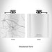 Rendered View of Medora North Dakota Map Engraving on 6oz Stainless Steel Flask in White