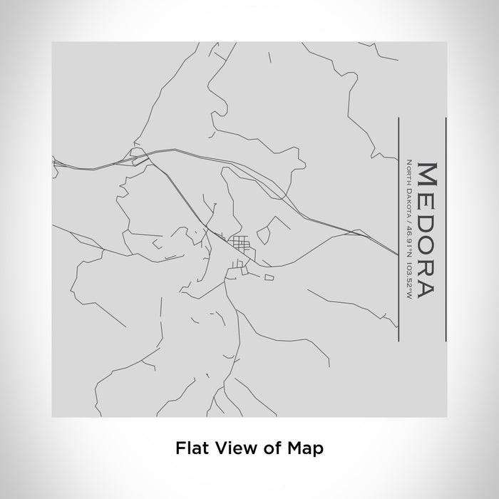Rendered View of Medora North Dakota Map Engraving on 17oz Stainless Steel Insulated Tumbler