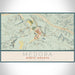 Medora North Dakota Map Print Landscape Orientation in Woodblock Style With Shaded Background