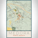 Medora North Dakota Map Print Portrait Orientation in Woodblock Style With Shaded Background