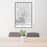 24x36 Melbourne Australia Map Print Portrait Orientation in Classic Style Behind 2 Chairs Table and Potted Plant