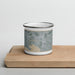 Front View Custom Melbourne Australia Map Enamel Mug in Afternoon on Cutting Board