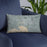 Custom Melbourne Australia Map Throw Pillow in Afternoon on Blue Colored Chair