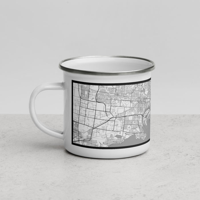 Left View Custom Melbourne Australia Map Enamel Mug in Classic