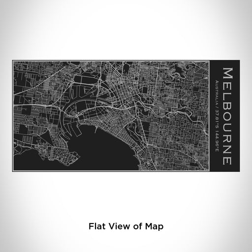 Rendered View of Melbourne Australia Map Engraving on 17oz Stainless Steel Insulated Cola Bottle in Black