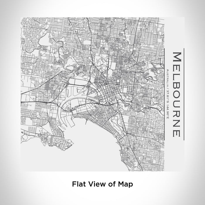 Rendered View of Melbourne Australia Map Engraving on 17oz Stainless Steel Insulated Tumbler in White
