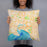 Person holding 18x18 Custom Melbourne Australia Map Throw Pillow in Watercolor