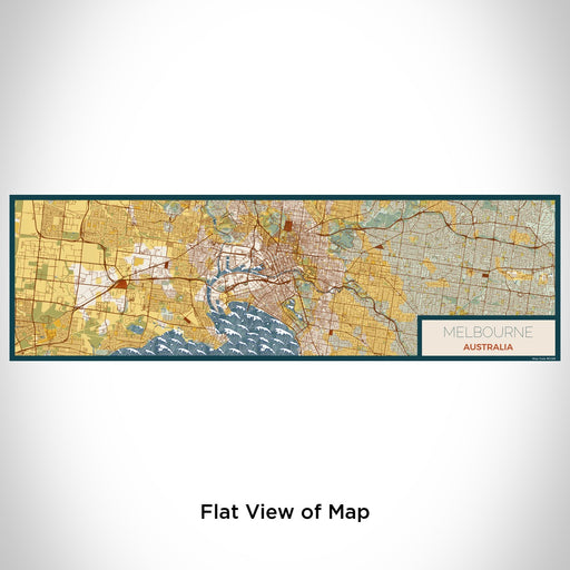Flat View of Map Custom Melbourne Australia Map Enamel Mug in Woodblock
