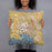 Person holding 18x18 Custom Melbourne Australia Map Throw Pillow in Woodblock