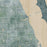 Melbourne Florida Map Print in Afternoon Style Zoomed In Close Up Showing Details