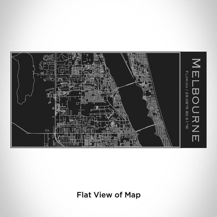 Rendered View of Melbourne Florida Map Engraving on 17oz Stainless Steel Insulated Cola Bottle in Black