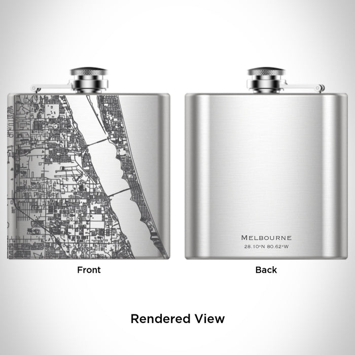 Rendered View of Melbourne Florida Map Engraving on undefined